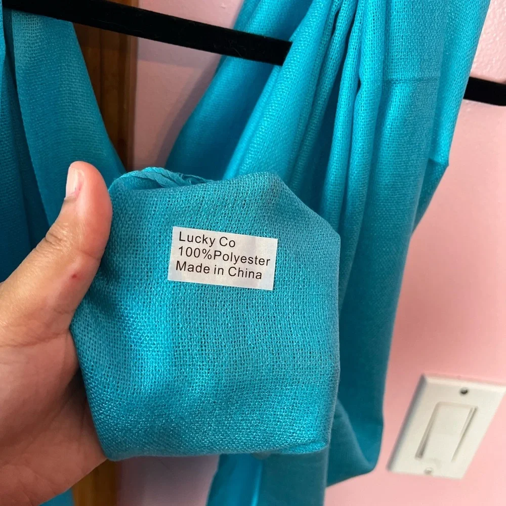 Lucky co teal fringe scarf - Picture 4 of 5